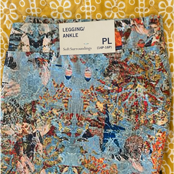 SOFT SURROUNDINGS HAVE TO HAVE CORDUBA PRINT ANKLE LEGGINGS SIZE PETITE LARGE - Picture 2 of 6